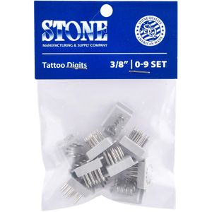 Stone Standard Tattoo Digits, 0-9 Set