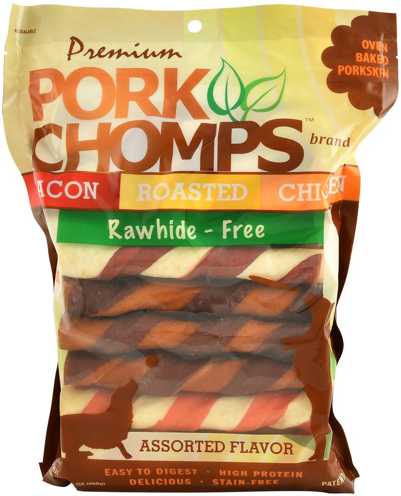 Pork chomps 2024 rawhide free