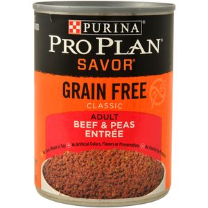 Pro Plan Savor Grain Free Canned Dog Food, Beef and Peas, 13 oz