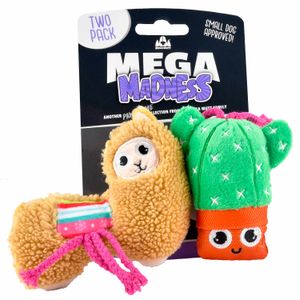 2-pk Llama & Cactus Mega Madness Small Dog Toy Set