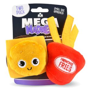 2-pk Burger & Fries Mega Madness Small Dog Toy Set