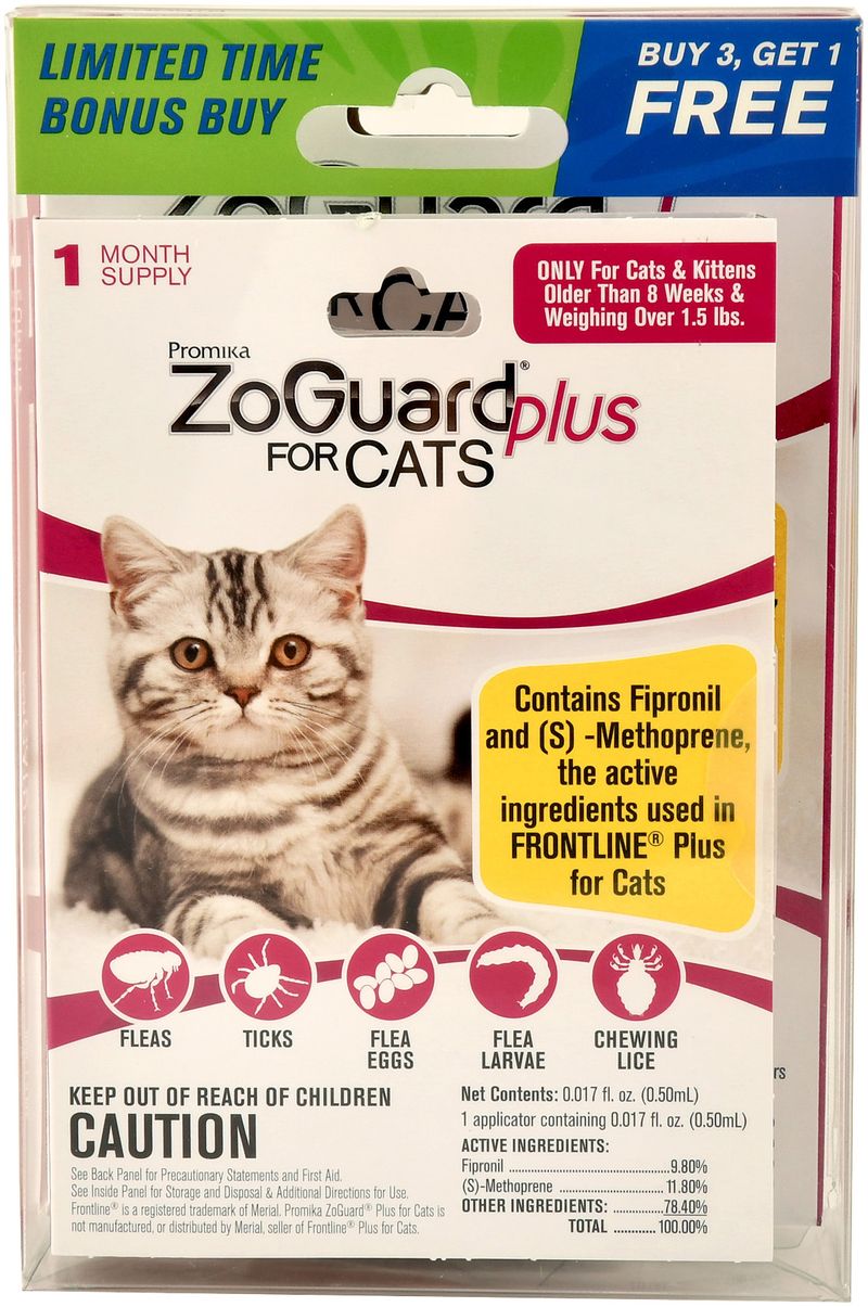 ZoGuard Plus Topical Spot-On for Cats, Bonus Pack, Flea Week - Jeffers