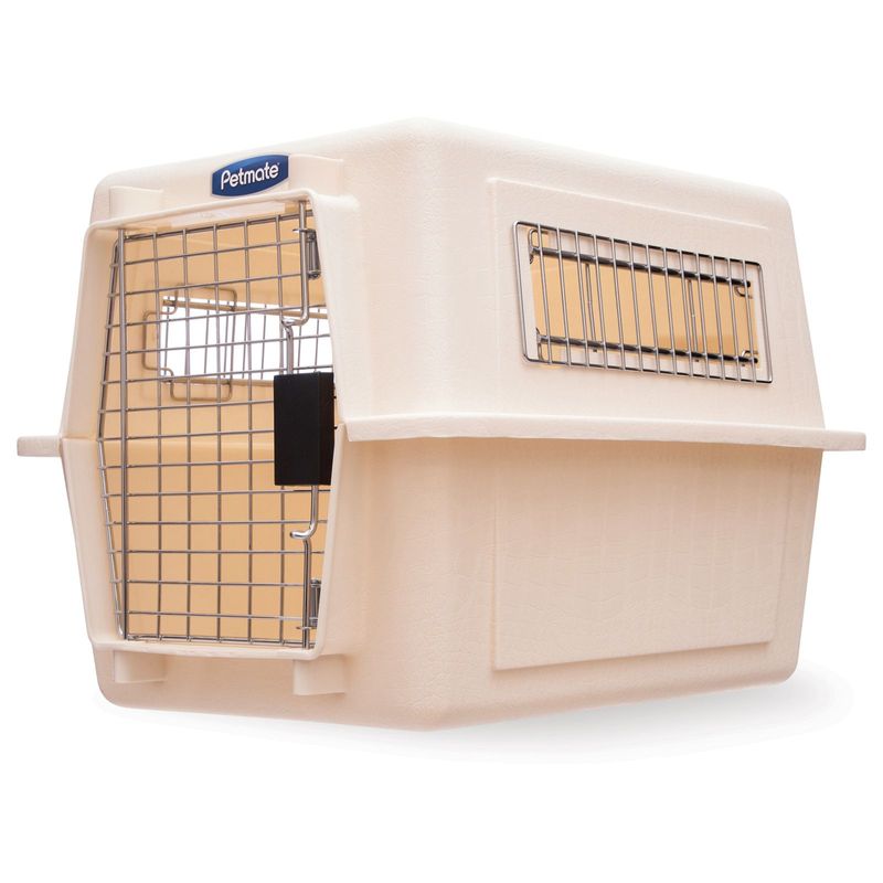 Plastic Cat & Dog Carrier Cage with Chrome Door Portable Pet Box Airline  Approved, Blue, Small