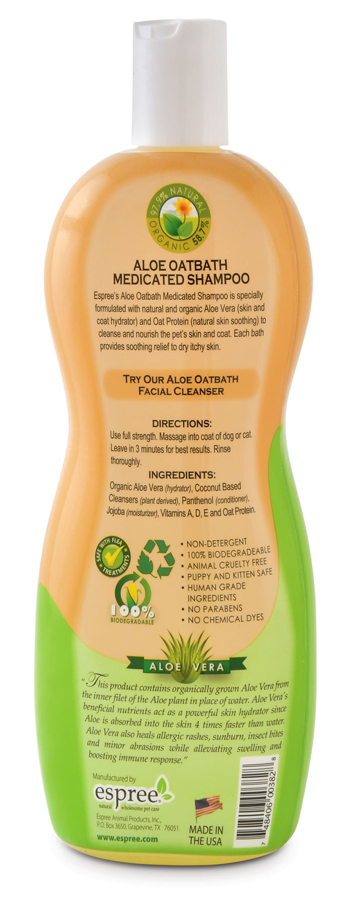 Espree Natural Aloe Oatbath Shampoo for Dogs and Cats Jeffers