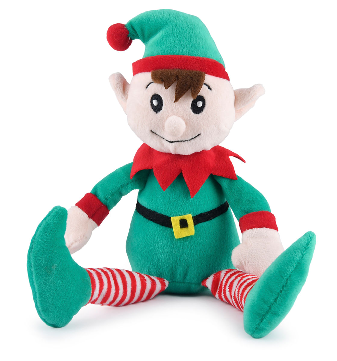 Jeffers Plush Christmas Elf Dog Toy With Squeaker, 8" Jeffers