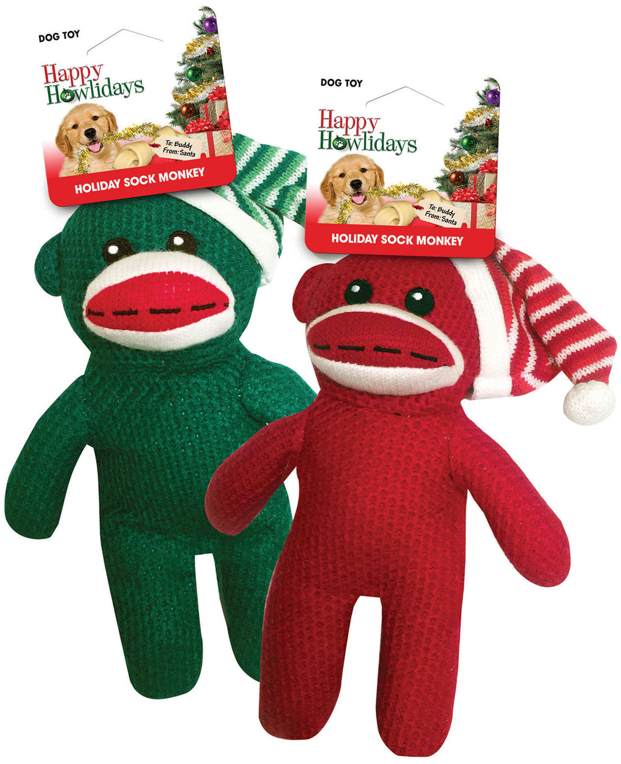 santa monkey dog toy