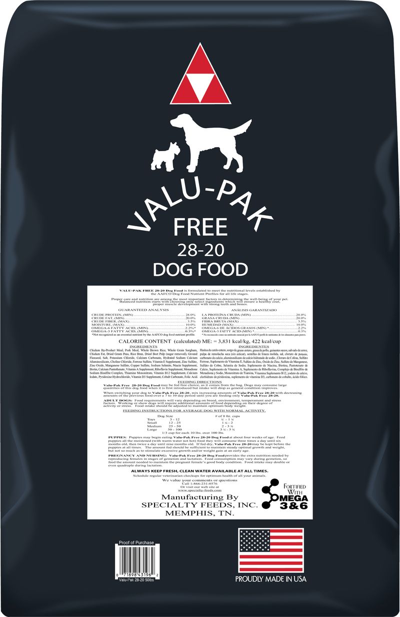 50-lb-Valu-Pak-Free-28-20-Dog-Food--Black-Bag-