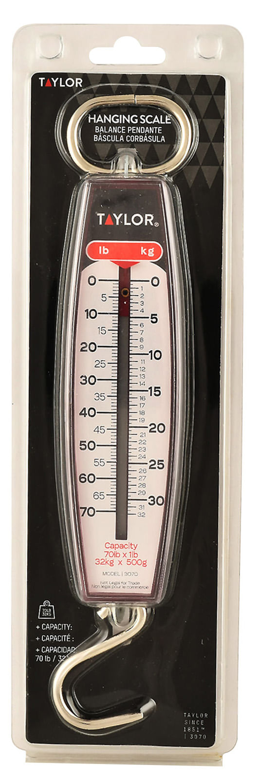 70-Pound/32-Kilogram Taylor Precision Products Hanging Scale 
