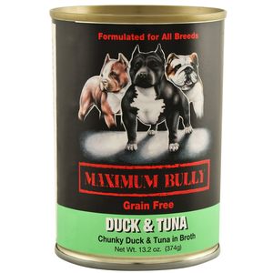Maximum Bully Chunky Duck & Tuna in Broth, 13.2 oz
