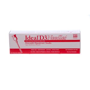 Ideal D3 Detectable Needles, Box of 100