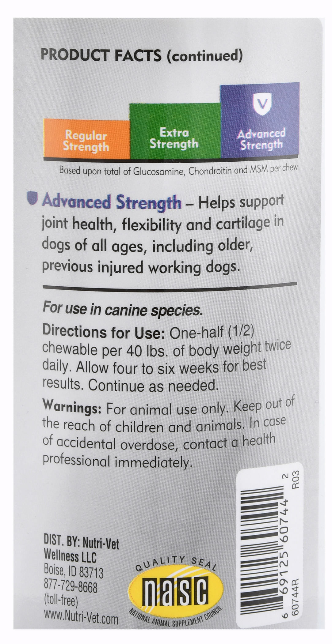 Nutri-Vet Hip & Joint Advanced Strength Chewables For Dogs - Jeffers