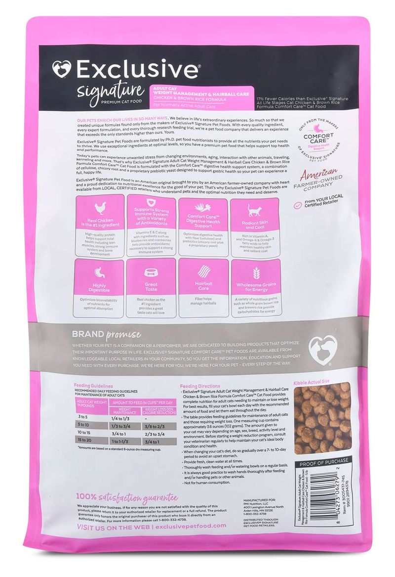 Purina Exclusive Weight Management + Hairball Formula Cat Food Jeffers