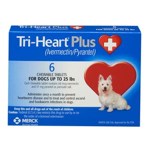 Rx Tri-Heart Plus Chewable Tablets for Dogs, 6 count