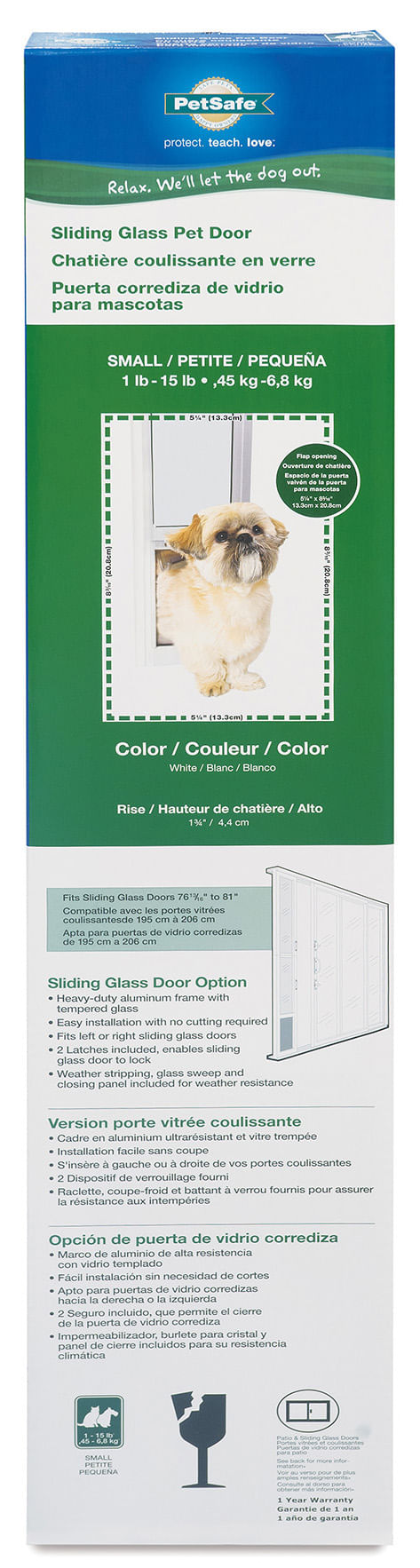 PetSafe 2-Piece Sliding Glass Pet Door, Large, White