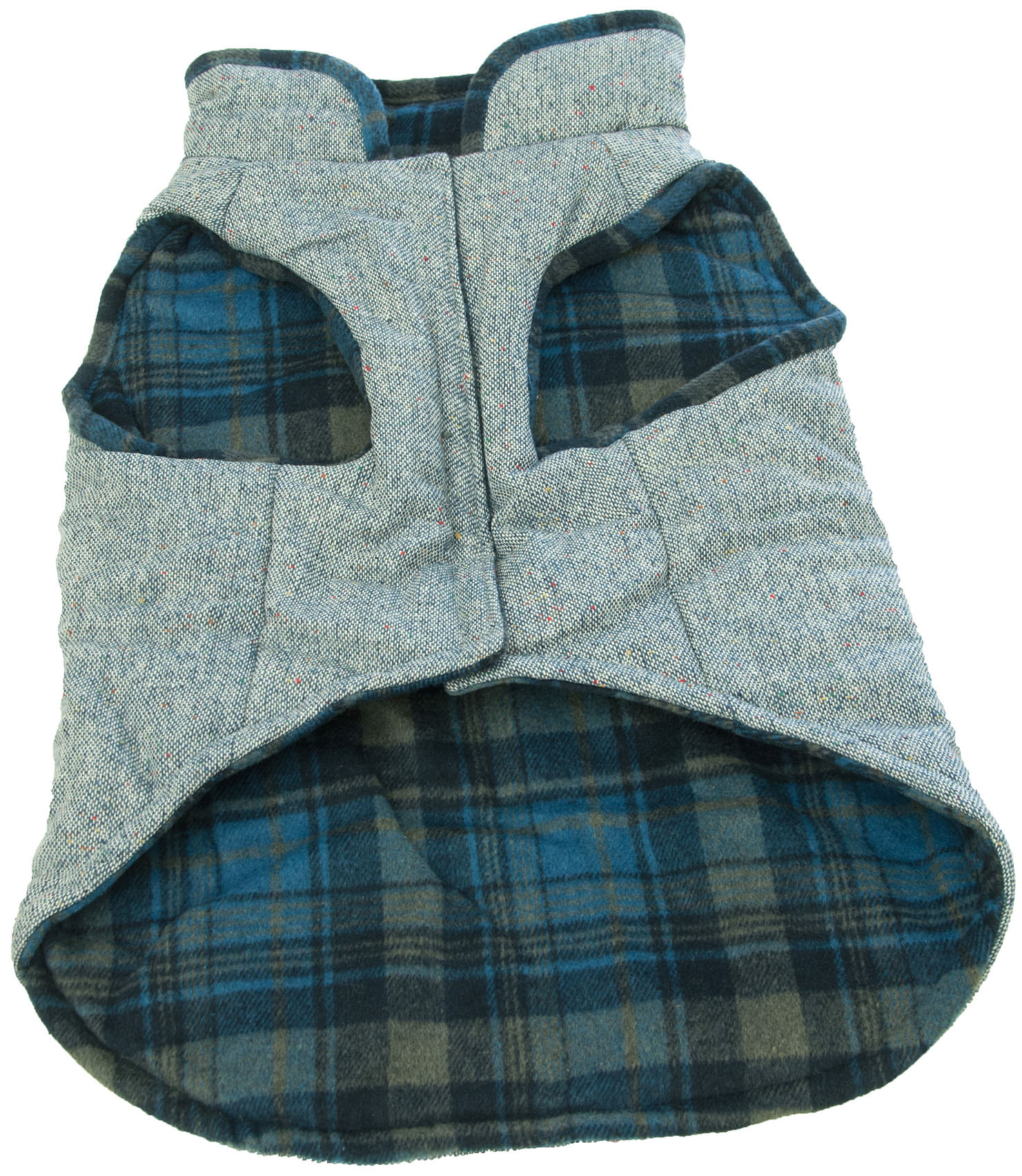 Reversible Tweed & Fleece Dog Coat, Blue Jeffers