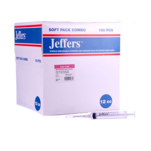 Jeffers Luer Lock Syringe/Needle Combo, Boxes