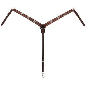 Texas Star Oiled Canyon Rose Harness Leather Tapered Breast Collar