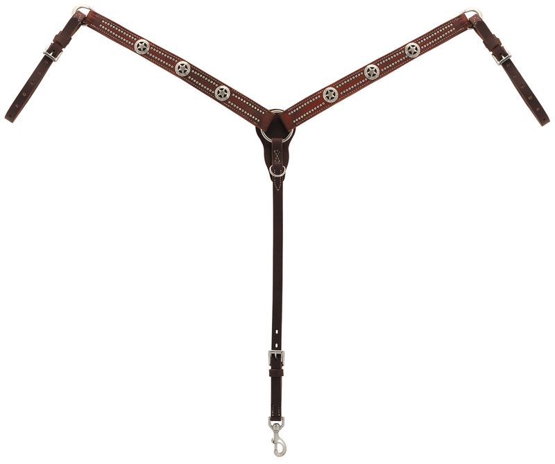 Texas-Star-Oiled-Canyon-Rose-Harness-Leather-Tapered-Breast-Collar