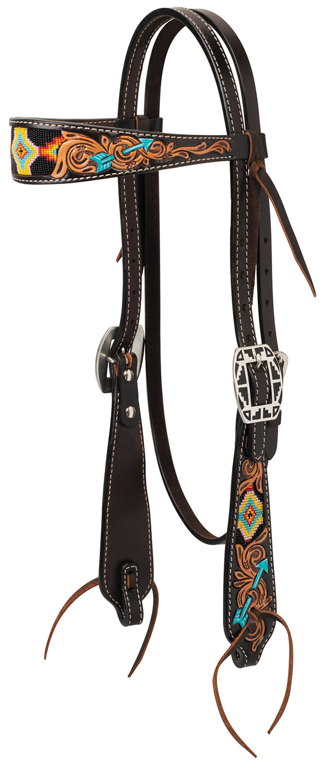 Turquoise-Cross-Navajo-Arrow-Browband-Headstall
