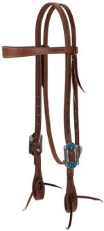 ProTack-Turquoise-Flower-Browband-Headstall