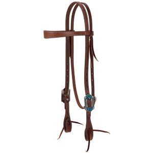 ProTack Turquoise Flower Browband Headstall