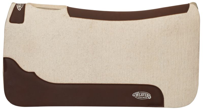 Steam Pressed Merino Wool Felt Saddle Pad – 1" Thick, Contoured, With Heavy Fleece Bottom, 31"x32", Grey