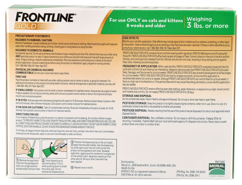 Frontline Gold for Cats, 6pk Jeffers