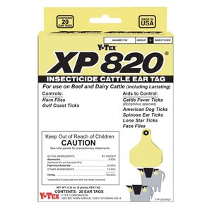 XP 820 Insecticide Cattle Ear Tags, 20 pack
