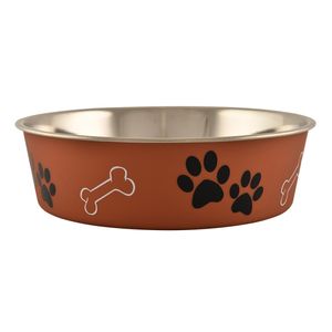 Loving Pets Bella Paw Print Pet Feeding Bowl - Large (2 qt)