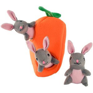 Zippy Paws Bunnies 'n Carrot Burrow Plush Puzzle Toy
