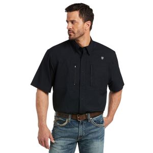 Mens VentTEK Classic Fit Short Sleeve Shirt, Black