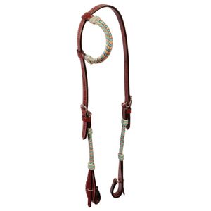 Turquoise Rawhide Laced One Ear Headstall