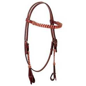 Brown Rawhide Laced Browband Headstall