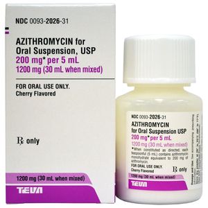 Rx Azithromycin/Zithromax, 200mg/5ml 30 ml