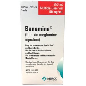 Rx Banamine, 50mg/ml Injection x 250ml Bottle