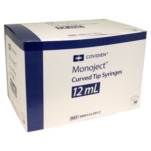 Rx Monoject Syringe, 12cc Curved Tip, 50ct