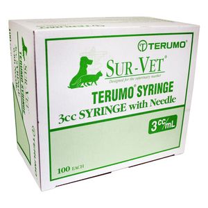 Rx Terumo SUR-VET Syringe w/Needle, 3 cc LL, 100 ct