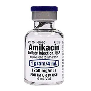 Rx Amikacin 1gm/4ml injection, 10 x 4ml vials