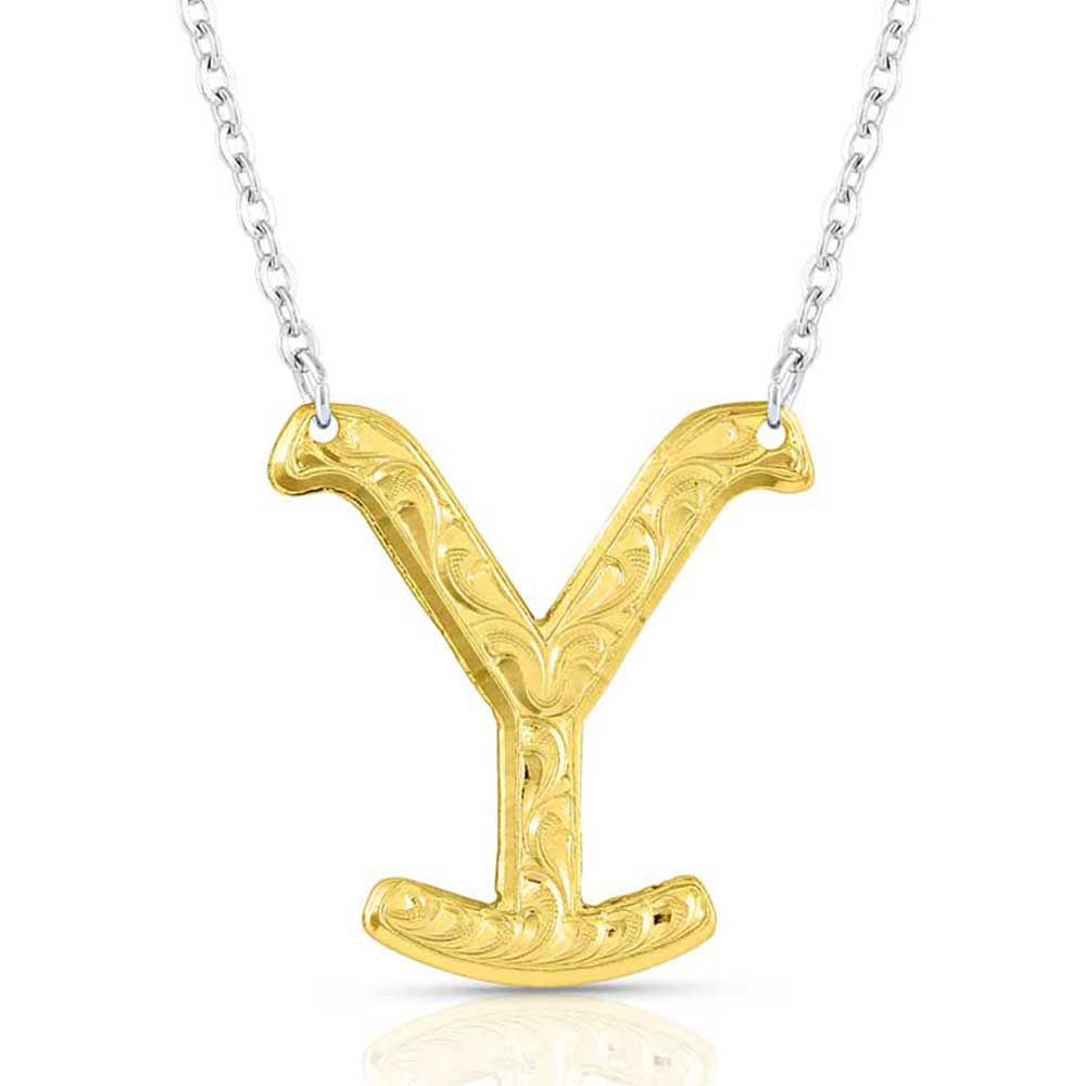 The Y Yellowstone Brand Necklace, Gold Jeffers