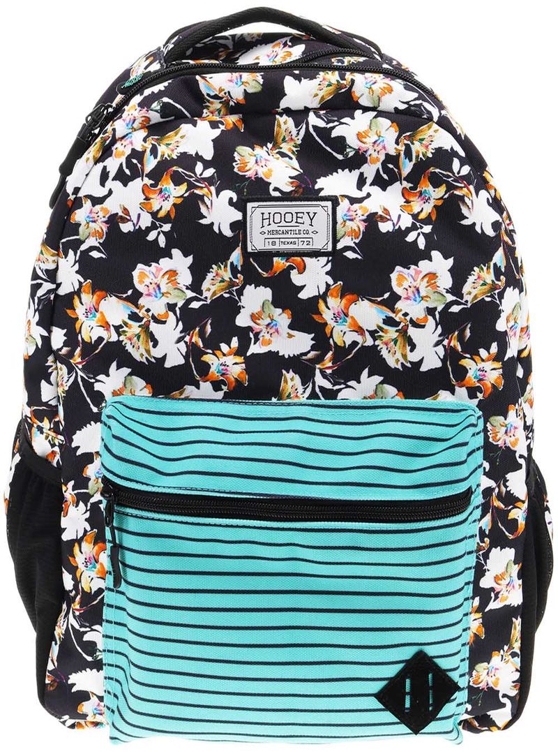 Black and discount white floral backpack