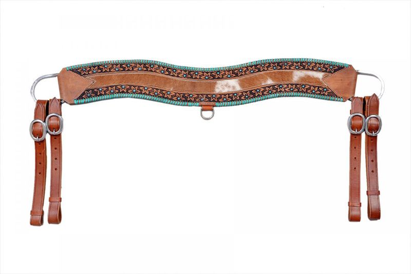 Showman Floral Tooled Cowhide Tripping Horse Collar Jeffers