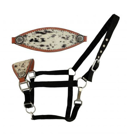 Showman® Adjustable Nylon Bronc Halter & Hand Painted Floral Design Noseband