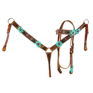 Showman 3D Flower and Beaded Aztec Horse Tack Set