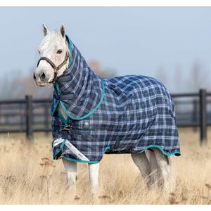 Rhino Plus Pony Turnout Blanket, Med Weight, Navy Check