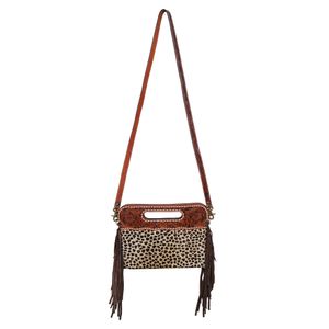 Rafter T Leopard Clutch and Crossbody Purse