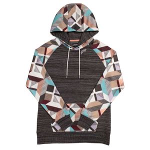 Hooey Summit Ladies Hoodie, Brown Space Dye & Multi Geometric