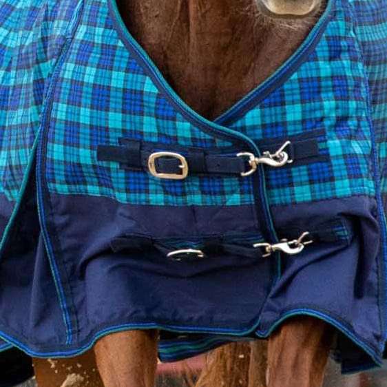 Jeffers Economy 600D "Royal Blue/Teal Plaid" Horse Blanket, 240g Jeffers