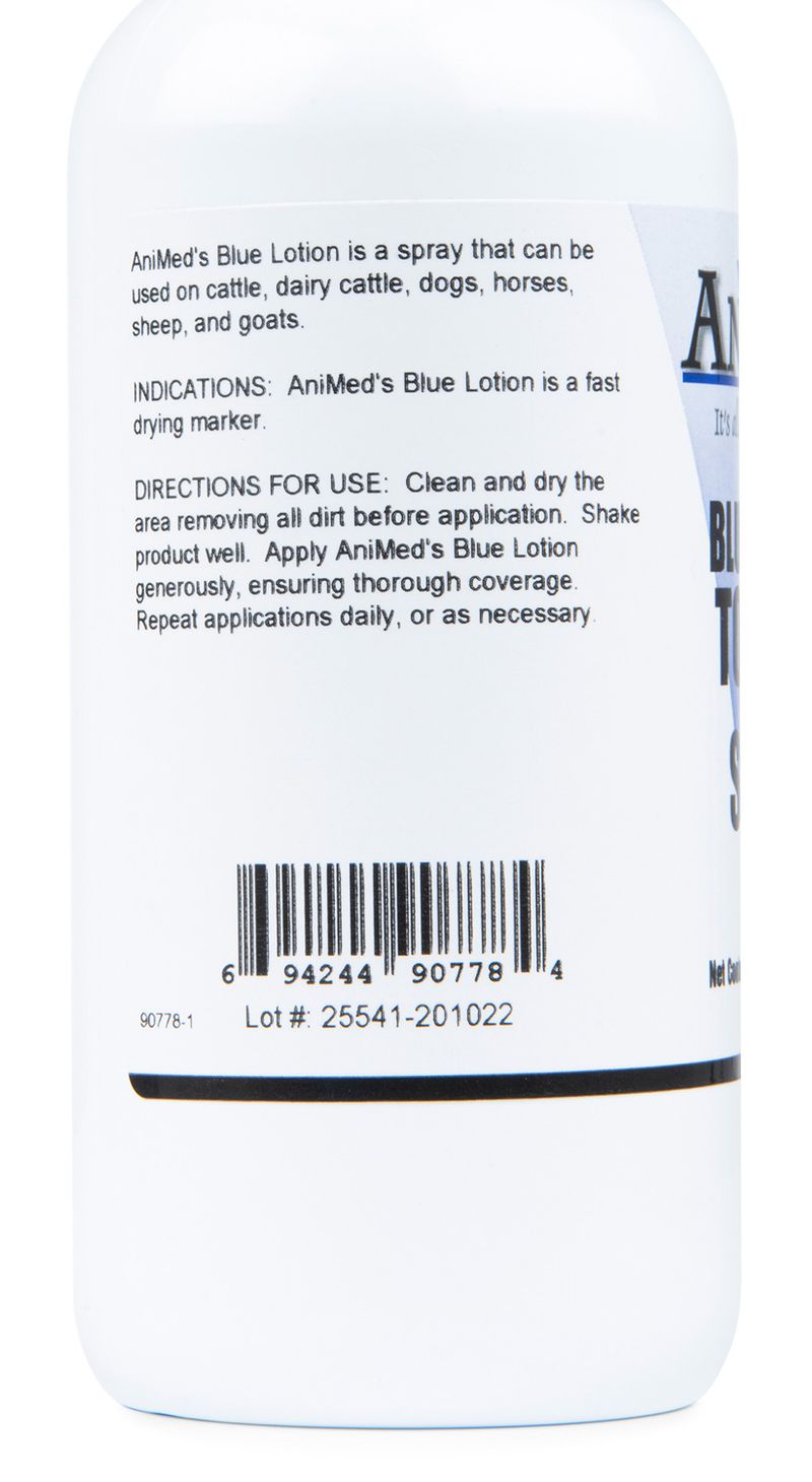 Blue Lotion Topical Spray Animal Antiseptic, 16 oz Jeffers