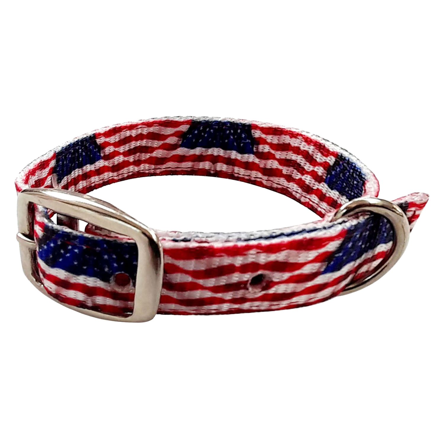 Showman Couture American Flag Nylon Dog Collar with Buckle Jeffers