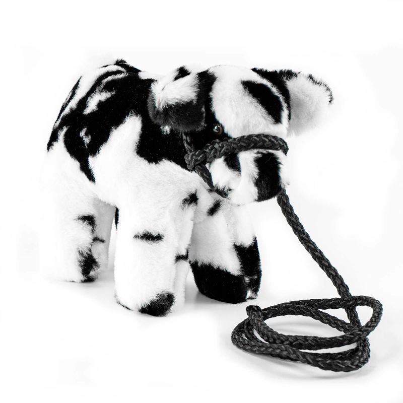 Little Buster Medium Plush Blue Roan Shorthorn Calf, Black/White Jeffers
